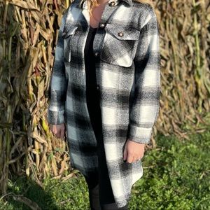 Long Plaid Shacket